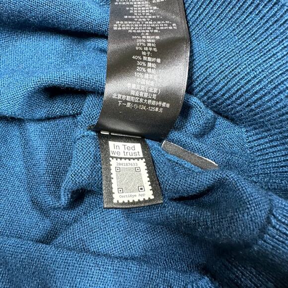 Ted Baker NWT Lostit Long Sleeve Half Zip Funnel Neck Sweater Size 4 (US L) Blue - Picture 9 of 11